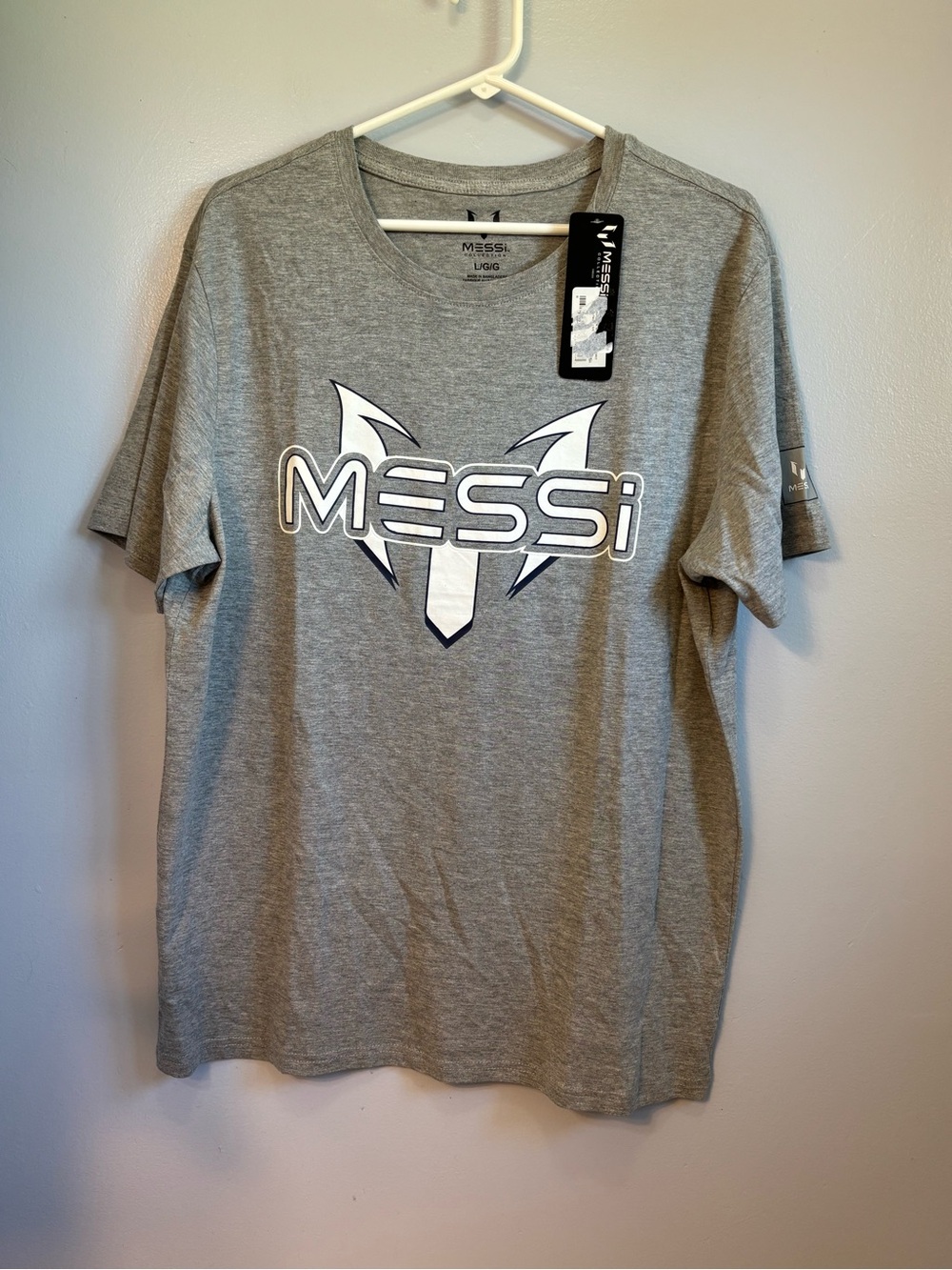 Lionel Messi Grey Graphic T-Shirt Men's Size Large NWT